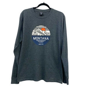 Montana Treasure State Camping Rocky Mountain Souvenir USA Long Sleeve T-shirt‎